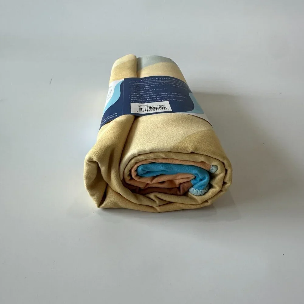 Set of 2 RockFlowerPaper Yellow & Blue Reversible Eco Beach Towels